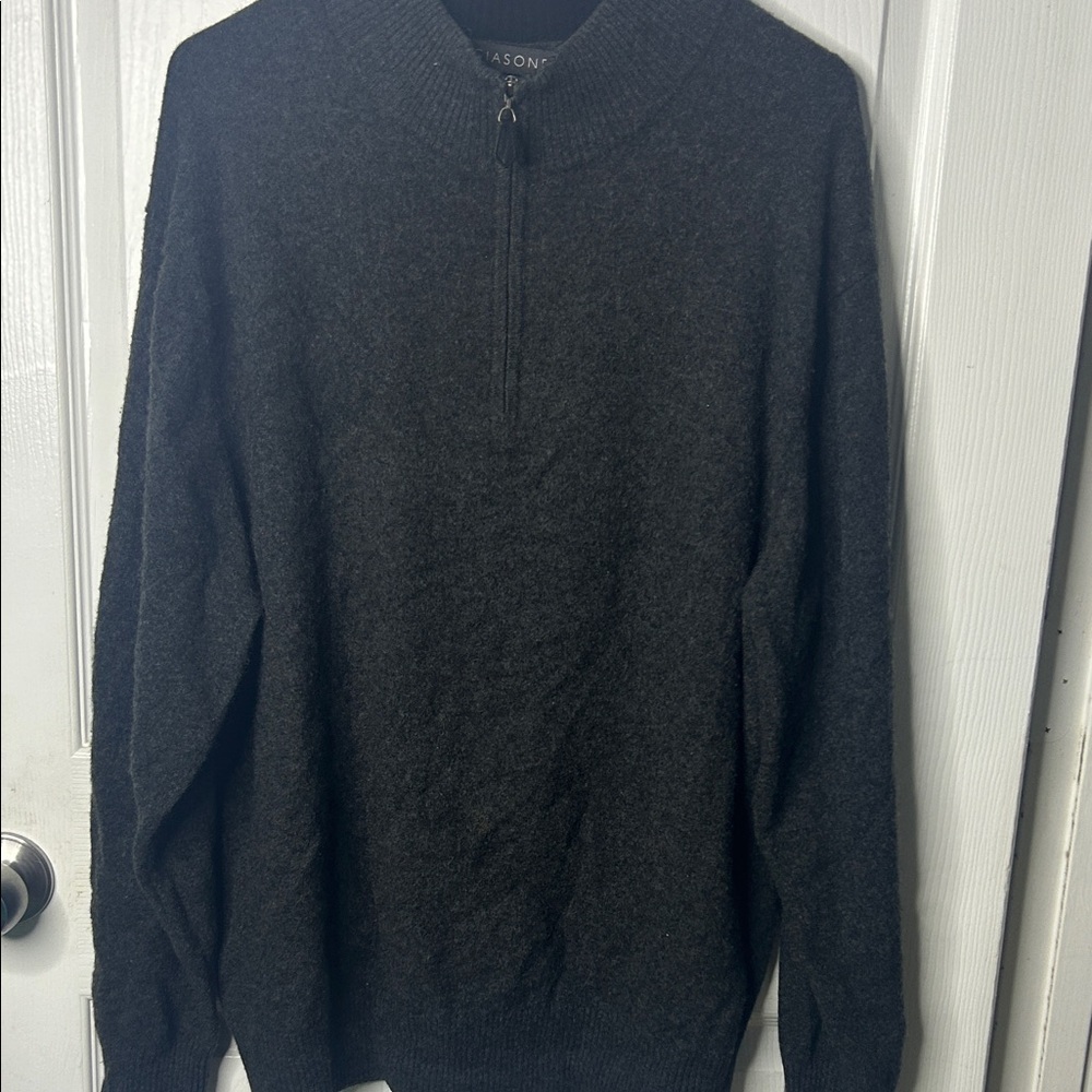 Men's Dark Gray Zip-Up Sweater